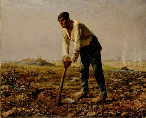 Jean-Franc Millet Man with a hoe oil painting image